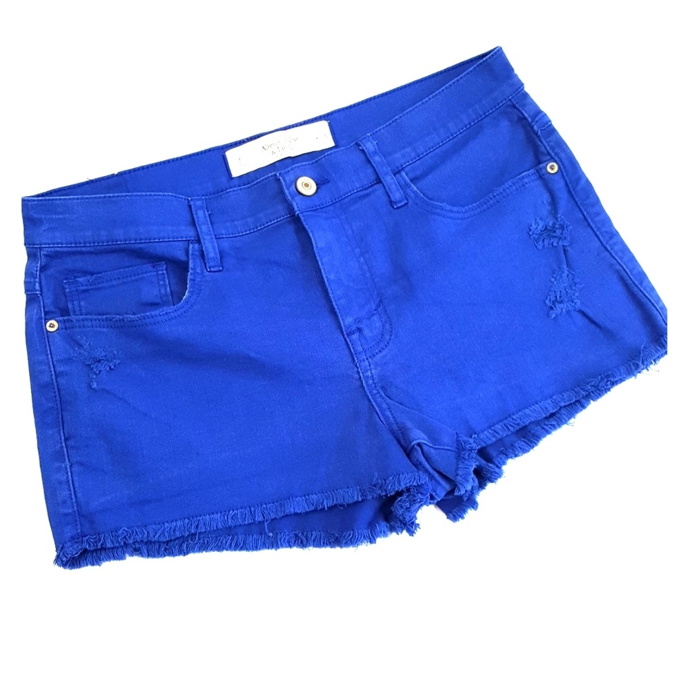 Abercrombie Destroyed Denim Shorts 6 w28 Stretch